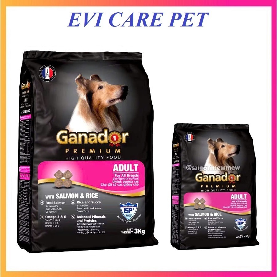 Hạt Ganador Cá Hồi thức ăn cho chó 3000g / Thức ăn thú cưng chó cưng 3kg