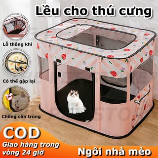(HOẢ TỐC)Nhà cho thú cưng thiết kế lưới thoáng khí chuồng đẻ cho chó mèo Thiết kế hình chữ nhật giúp tiết Phòng sinh mèo