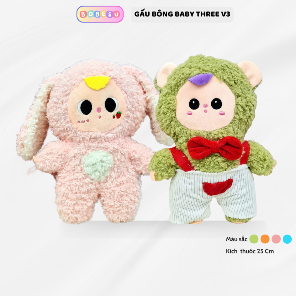 Gấu bông baby three v3 đáng yêu thú nhồi bông hình baby three v3 cao cấp kích thước 25Cm