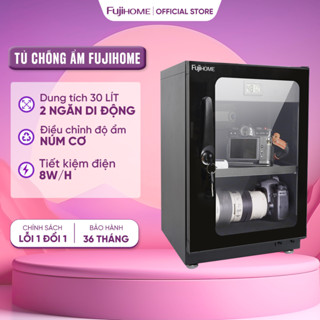 Tủ chống ẩm máy ảnh 30 Lít Nhập khẩu FUJIHOME DC-30M, tủ hút ẩm cơ 30L 3 ngăn chống nước điều chỉnh % độ ẩm dry cabinet