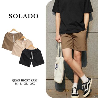 Quần Short Kaki Nam SOLADO Form Trên Gối Cạp Chun Vải Kaki Gió Mềm Mại SOLADO QS01