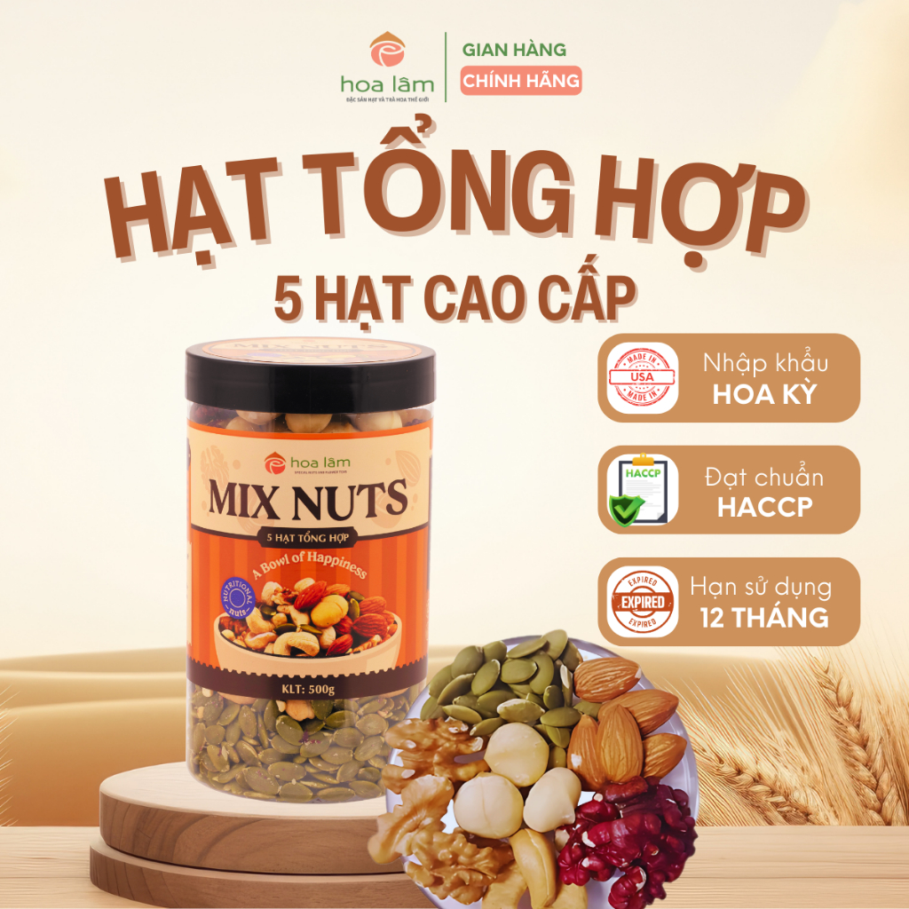Hạt dinh dưỡng mix hạt tổng hợp 5 các loại hạt dinh dưỡng hạt ngũ cốc dinh dưỡng cho bà bầu Hoa Lâm 