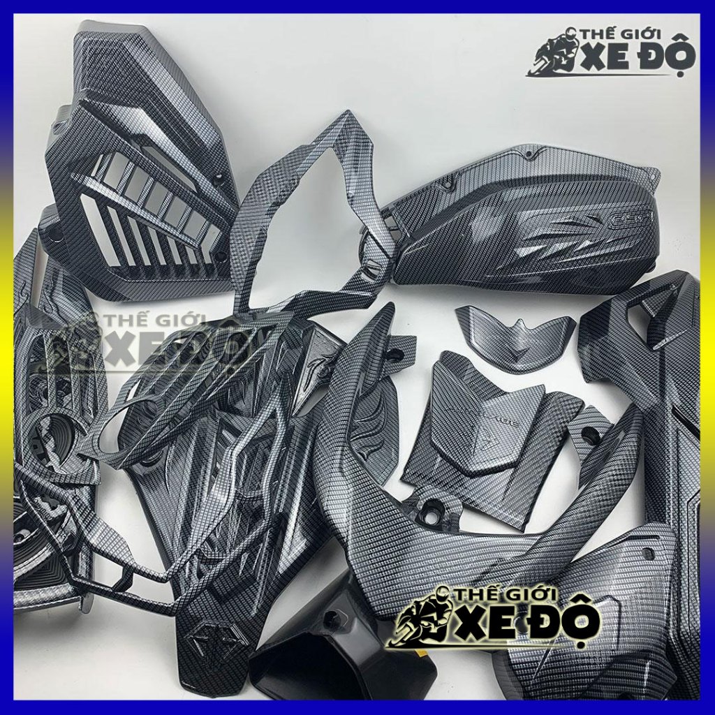 Phụ kiện trang trí ốp carbon Air Blade 2016, 2017, 2018, 2019 - đồ chơi ốp cacbon xe AB 125 cc đời 2