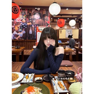 Áo thun nữ Lệch vai Tay dài Ôm body sexy Tôn dáng Hàn Quốc Áo phông thun nữ Dài tay Trễ vai Ôm dáng sexy