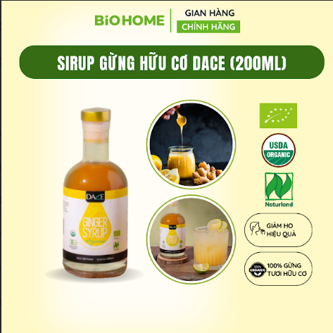 Sirup gừng hữu cơ Dace (200ml)