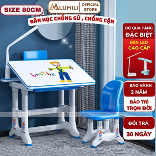 bộ bàn ghế chống gù chống cận Lumili B05 bàn học thông minh cho học sinh, bàn ghế ngồi học kèm kệ sách