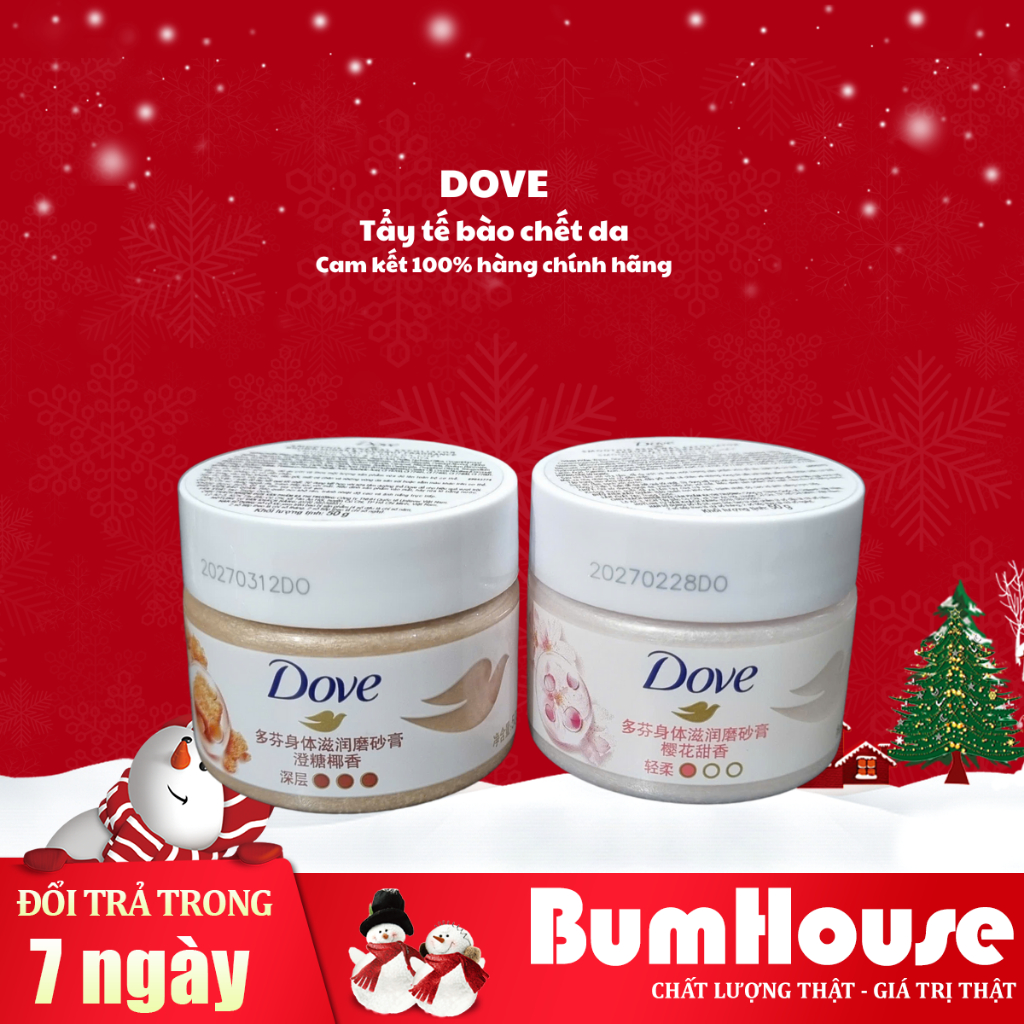 [Mini 50g] Tẩy Tế Bào Chết Body Dưỡng Da Sáng Mịn DOVE Moisturizing Body Scrub 50g Bản Trung