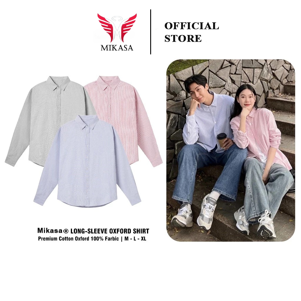 Áo Sơ Mi Kẻ Sọc Tay Dài Nam Nữ Hàn Quốc Chất Liệu Oxford Form Rộng cao cấp LUCY MALL