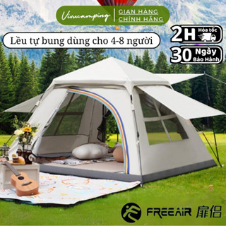 Lều cắm trại tự bung chính hãng Freeair kèm tăng che năng mưa cỡ lớn dùng cho gia đình camping