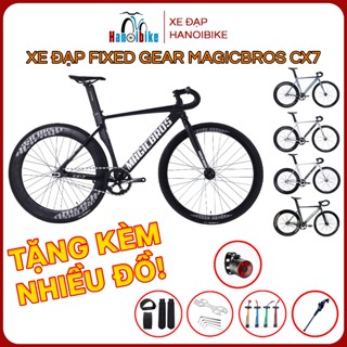 Xe đạp Fixed Gear Magicbros CX7 khung nhôm dẹt tặng kèm nhiều phụ kiện