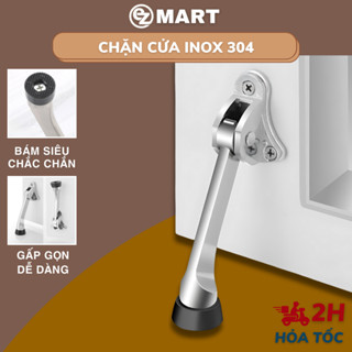 Chặn cửa móng ngựa inox 304, Chặn cửa chân chó chống trộm va đập cửa, chống gió - Tặng Bộ Vít
