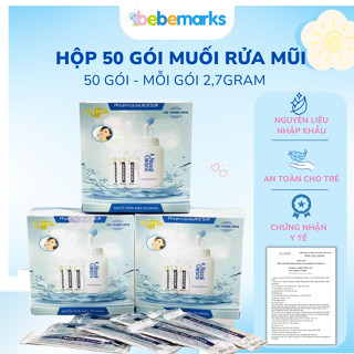   HỎA TỐC  50 Gói Muối rửa mũi dược phẩm Nasacleans New Zealand – Dùng kèm bình rửa mũi xoang an toàn cho cả gia đình 