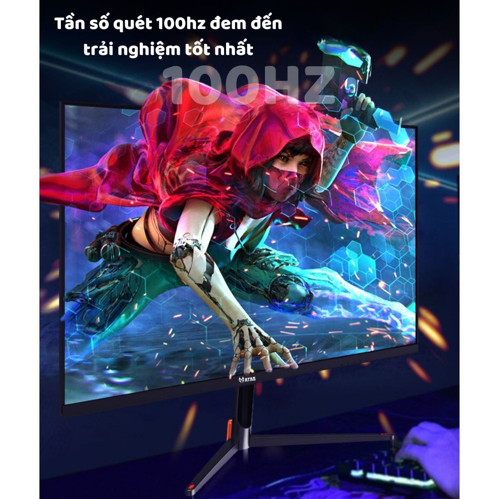 Màn Hình Máy Tính Gaming ATAS 24 Inch G24F100  – Full HD 1080 Tấm nền IPS Tần số quét 100HZ - Full viền siêu mỏng | BigBuy360 - bigbuy360.vn