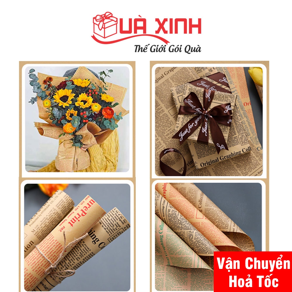 5 Cuộn Giấy Báo Gói Hoa, Gió Quà, Giấy Kaft Màu Xi Măng, Khổ 50x70cm/cuộn