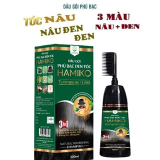 Dầu gội phủ bạc tóc Hamiko, Phủ bạc thiên nhiên DS Bích Phượng, 3 màu: Nâu sáng, Nâu đen và Đen
