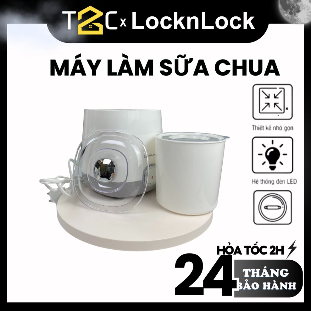 Máy Làm Sữa Chua LocknLock 1L Nắp Nhựa Trong Suốt Lên Men Tự Động EJY110SLV - T2C