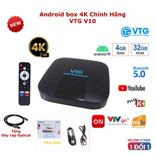 Đầu Android TV Box RAM 4Gb ROM 32Gb VTG V10 Premium có Điều Khiển Giọng Nói, android 11, hình ảnh 4K sắc nét