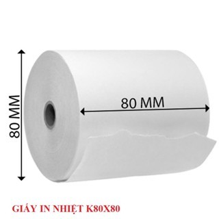Giấy In Bill K80x80 mm - Giấy In Hóa Đơn k80 Đường Kính 80mm - Giấy In Bill Cuộn Lớn K80X80