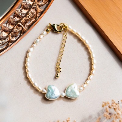 Vòng Tay Ngọc Trai Gạo 3ly Mặt Hình Nơ Ngọc Trai Xinh Xắn - Ngọc Trai Trường Thịnh