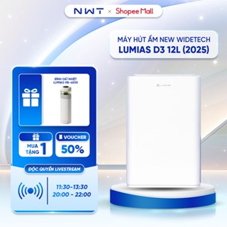 Máy hút ẩm New Widetech Lumias D3 12L (2025) - Diện tích sử dụng 25m2 - NewWidetech.Offcial
