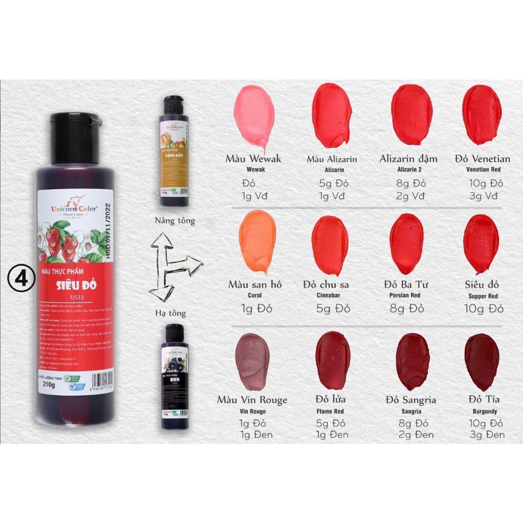 Màu thực phẩm màu Siêu đỏ Unicorn 210g