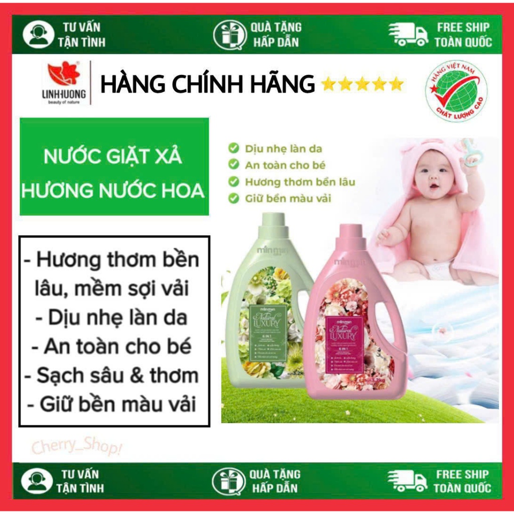 Nước giặt xả MinMin Care Hương Nước Hoa Enzym cao cấp 6in1 lưu hương thơm bền lâu