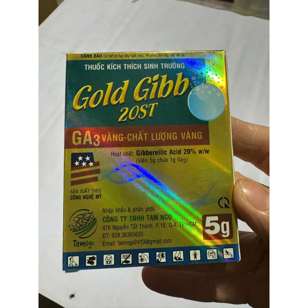 Phân bón điều hòa sinh trưởng GA3 Mỹ Gold Gibb 20ST (5gr) kích thích sinh trưởng cho cây trồng