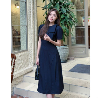 Váy đầm thiết kế U&M vai phối nơ thanh lịch phù hợp công sở, đi chơi, đi tiệc có bigsize (VP58)