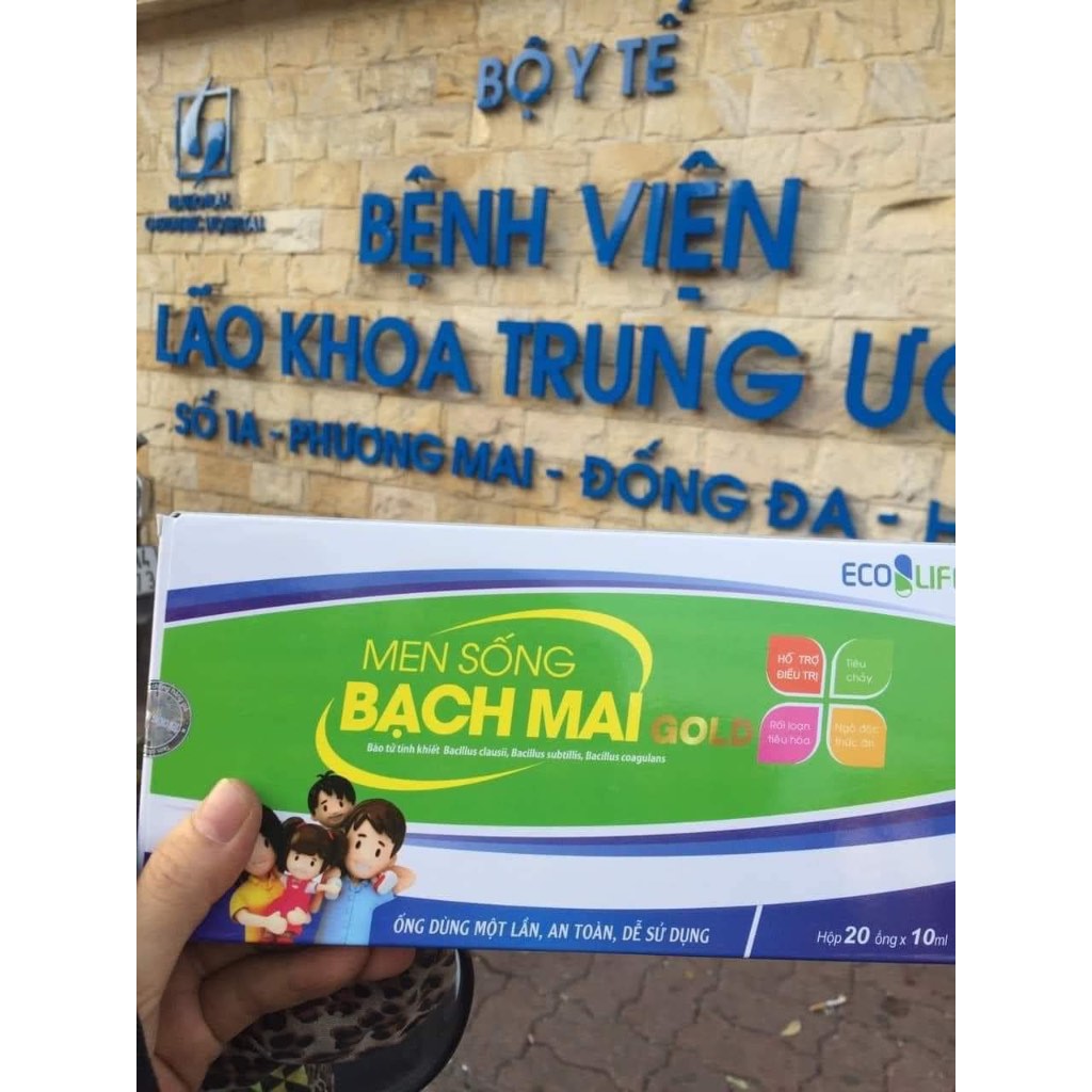 Men Sống Bạch Mai Gold - tiêu hóa tốt, tăng đề kháng với Kẽm gluconat - hộp 20 ống 10ml - NT Bình An