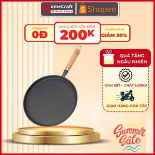 Chảo Gang Làm Bánh Chống Dính, Chảo Đổ Bánh Xèo, Chảo Rán Chống Dính Size 20/26cm Dùng Cho Mọi Loại Bếp