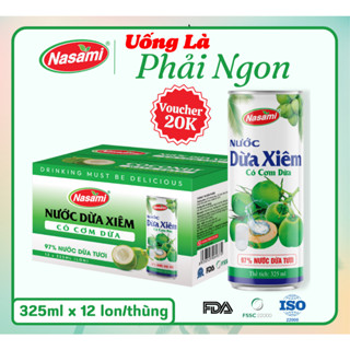  Thùng 12 Lon Nước Dừa Xiêm Nasami 325ml 
