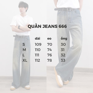 Quần jeans trơn ống suông B666 Kìhon