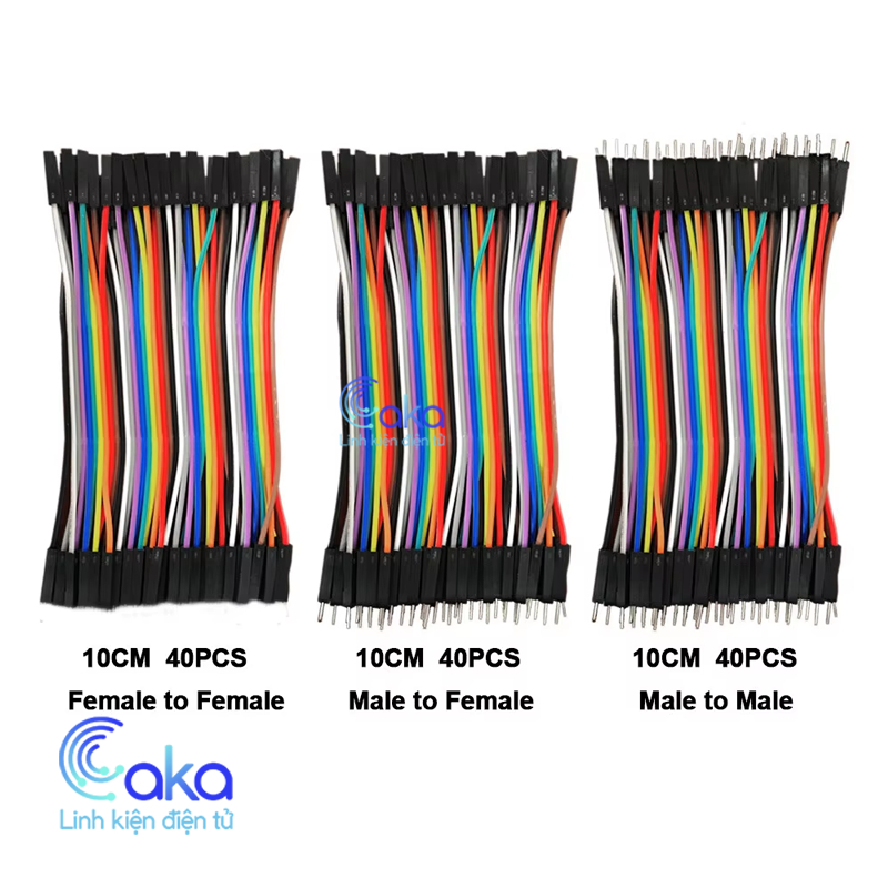 Dây cắm test bo 10CM 40 sợi - Dây cắm Breadboard đưc đực - Cái cái - Đực Cái tùy chọn