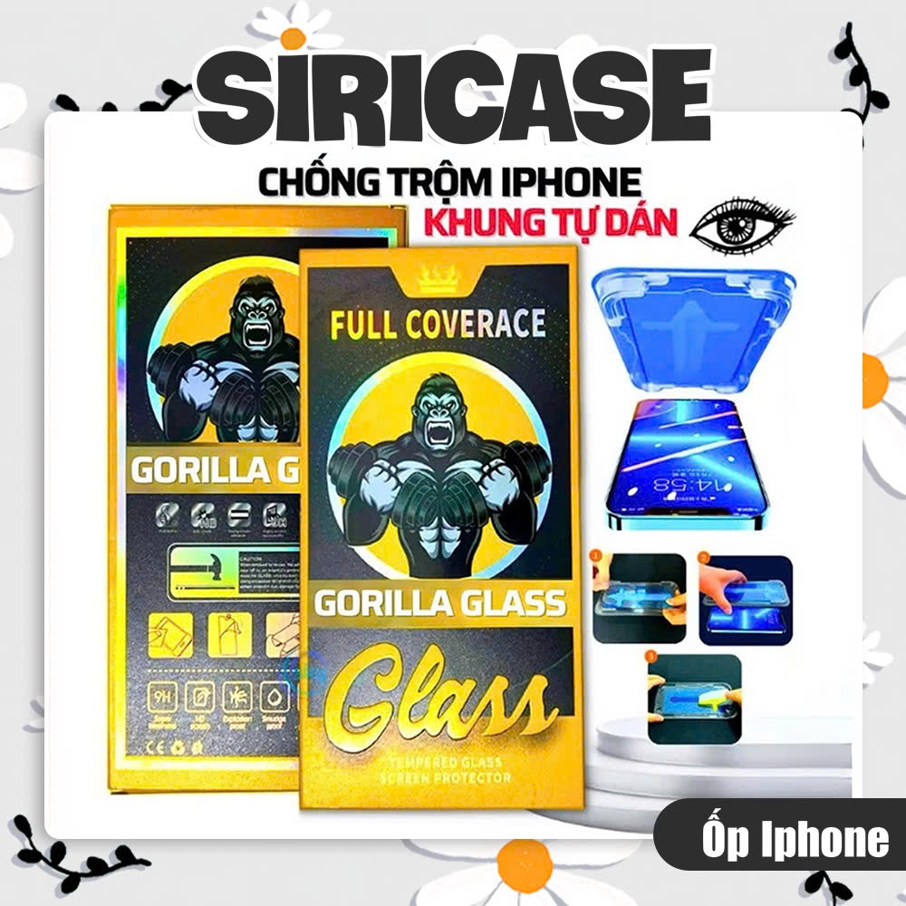 Kính Cường Lực chống nhìn trộm có khung tự dán tiện lợi - iP 6/7/8/Plus/X/XS/XR/11/12/13/14/15/16/17Pro/Max