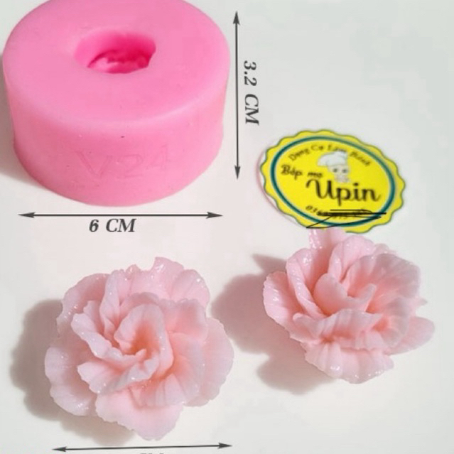 Khuôn silicon hoa 4D mã V24 khuôn rau câu khuôn nến