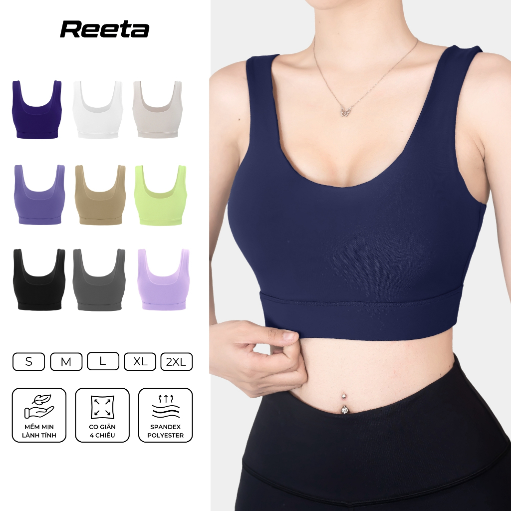 Áo Bra Thể Thao Nữ Có Mút Ngực Reeta Basic Tập Gym,Yoga Nhiều Màu Chất Vải Co Giãn,Thoáng Khí - A3027