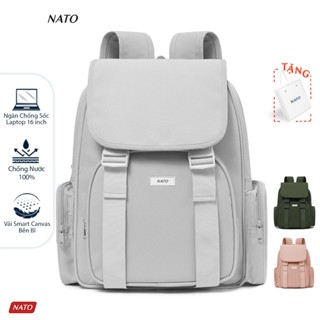Balo NATO® "Click - Backpack" Sợi Vải Smart Canvas Cao Cấp Đựng Laptop 16 Inch Nam Nữ Đẹp Đi Học