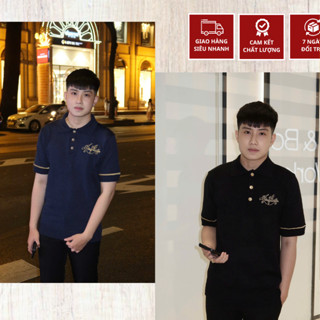 Áo Polo Len Lờ Vê Thêu Logo Vàng Hình Vỏ Ốc Siêu Chất - Áo Polo Len Nam Thêu CHữ Vàng Siêu Siêu Đẹp Hot 2025