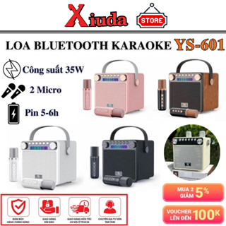 Loa Bluetooth Karaoke YS-601 - Kèm 2 Micro Không Dây, Hát Hút Âm Siêu Hay, Pin Trâu Lên Đến 6 Giờ