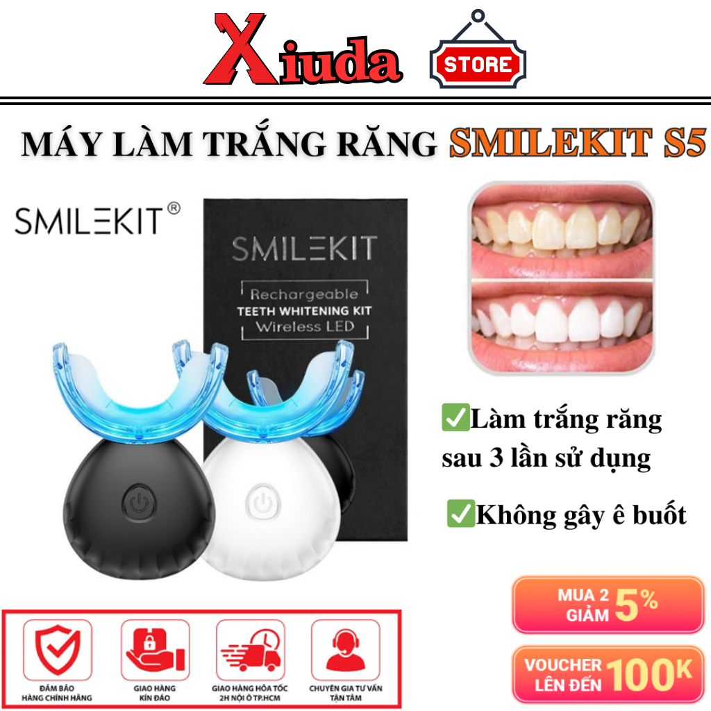 Máy Làm Trắng Răng SMILEKIT S5- Hiệu Quả Rõ Rệt Sau 3 Lần Sử Dụng, Không Gây Ê Buốt