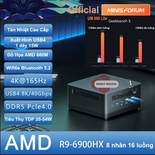 Mini PC AMD UM690 Lite, Mini PC MinisForum, venus series, AMD Ryzen 9 6900HX, NUC miniforum,máy tính