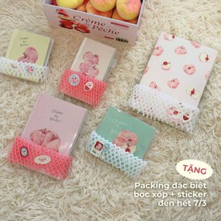 Sổ tay A5 A6 Vuông sketchbook sổ đào Crabit ghi chép kẻ ngang dot grid tặng sticker Peach Pocket