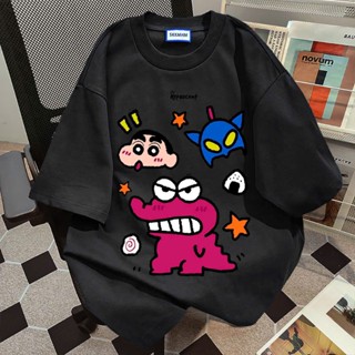 Áo phông nữ form rộng tay lỡ hoạt hình shin friend cotton đẹp