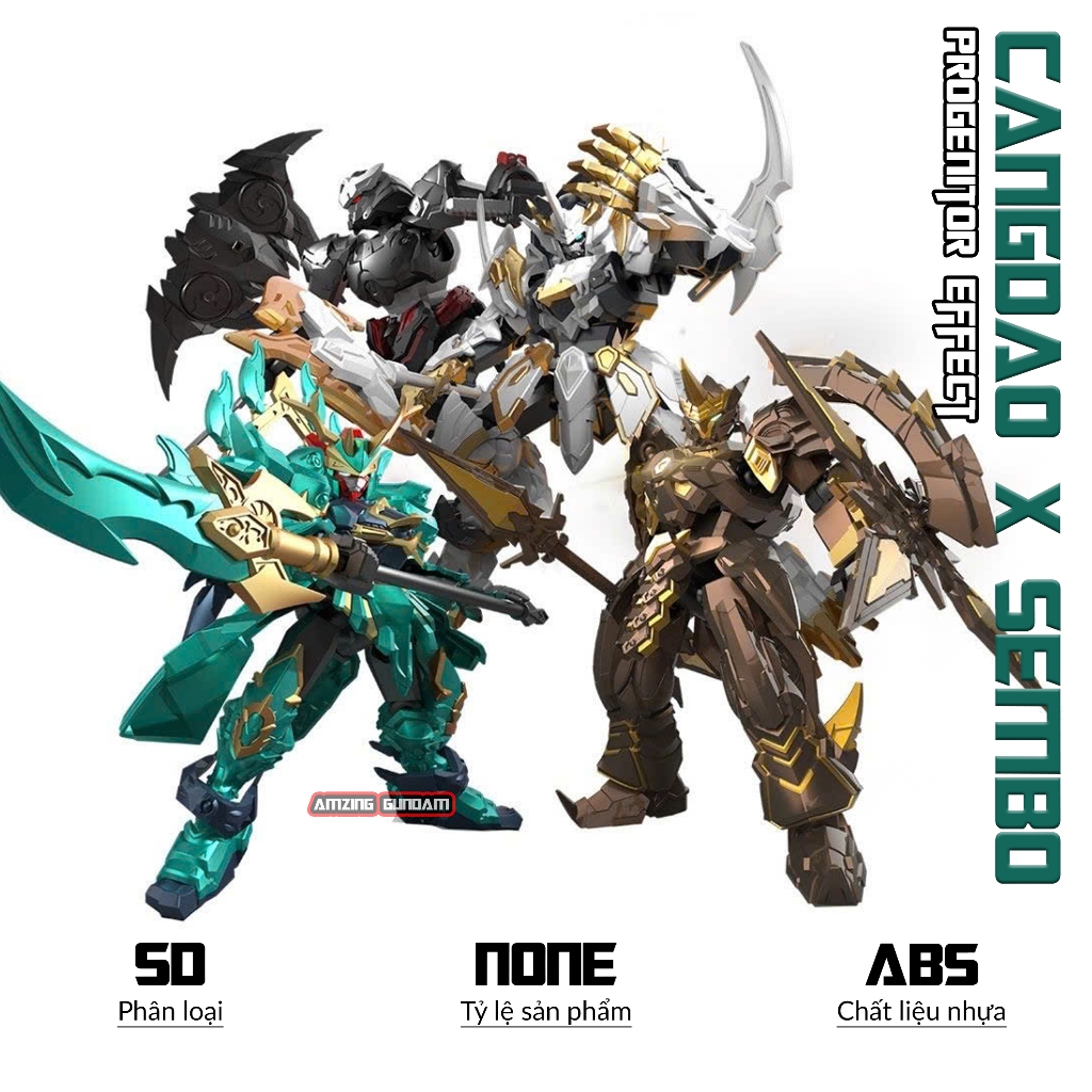 Mô hình Cangdao x Sembo, Túi mù mở đồ chơi lắp ráp Thanh long - Bạch hổ - Rết tinh