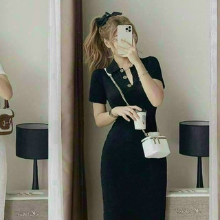 Đầm thun đơn giản dạo phố xốp kim cương dáng rũ nhẹ cho phù hợp cho cô nàng năng động Váy Xinh Form Đẹp