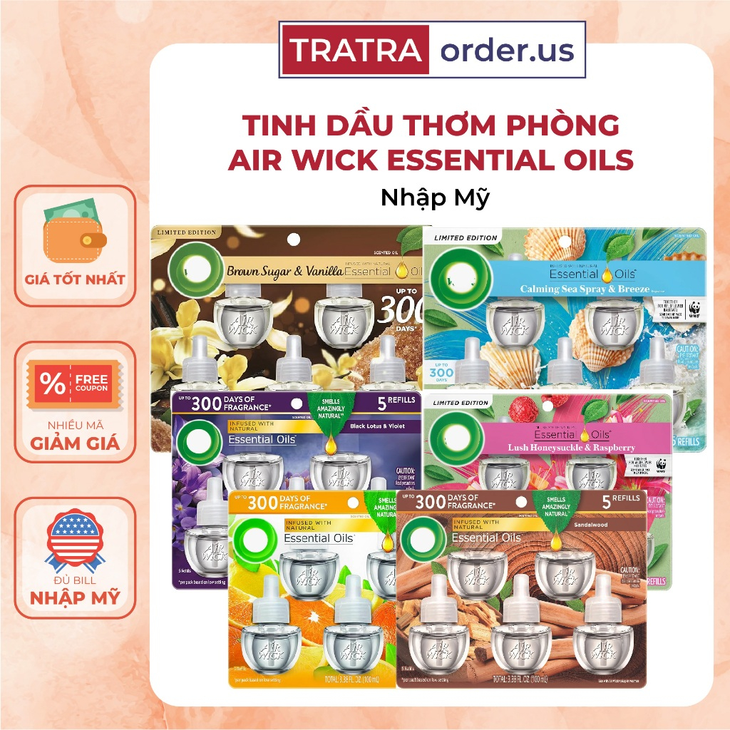 Bộ tinh dầu thơm Air Wick Essential Oils [Hàng Mỹ]