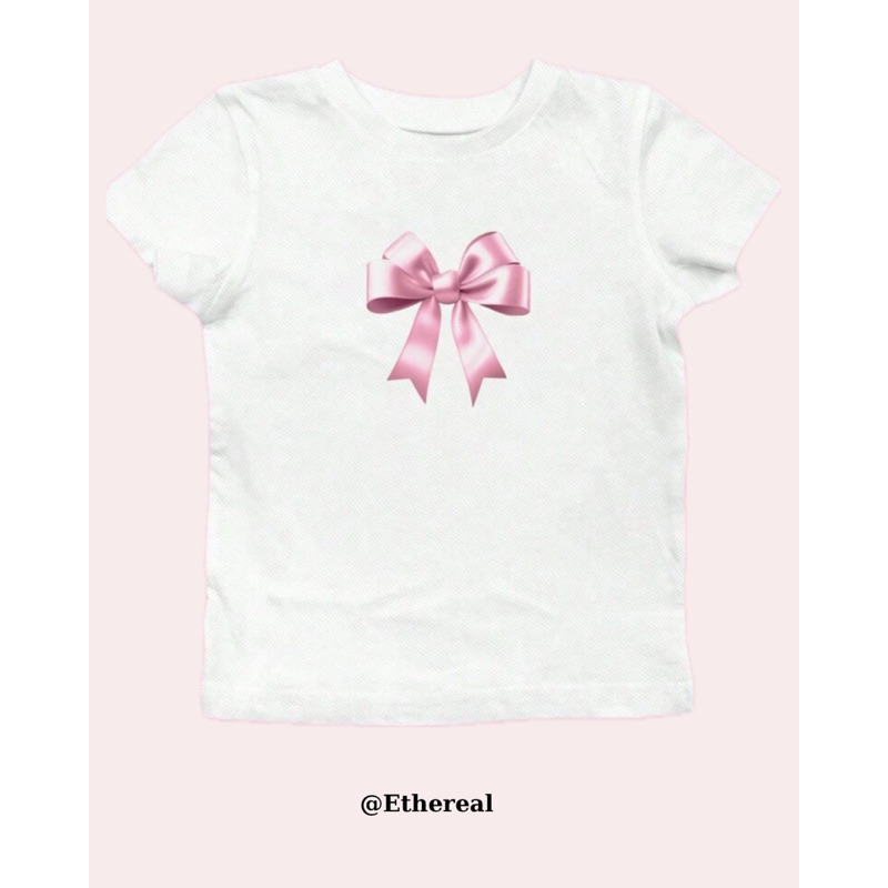 Ethereal - Áo babytee ôm dáng nơ Coquette Top