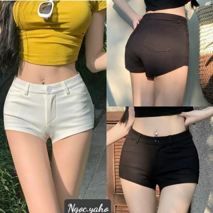 Quần short cạp trễ vải Umi