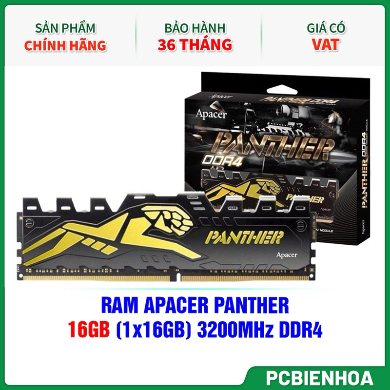 Ram Apacer Panther 16GB (1x16GB) DDR4 3200Mhz chính hãng 36T