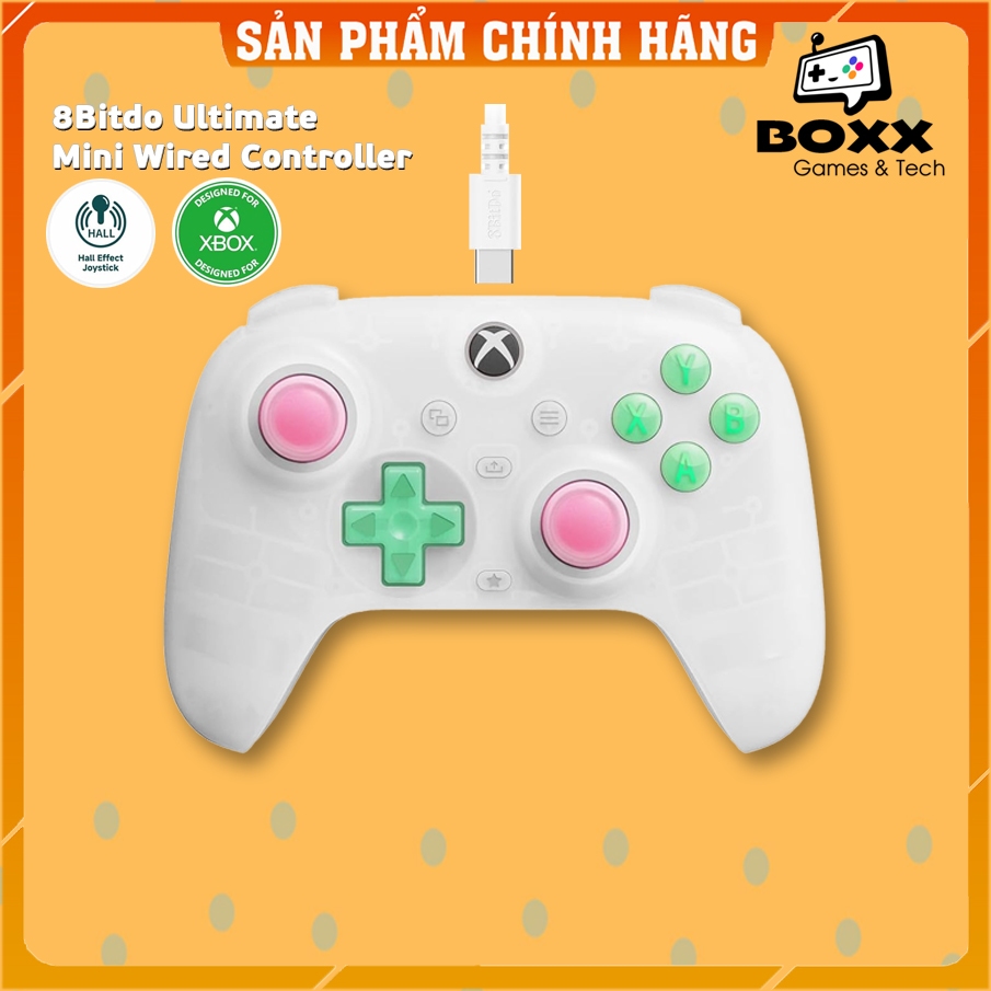 Tay cầm 8BitDo Ultimate C Wired Controller Hall Effect, Hall Triggers, Led RGB dùng cho Laptop, PC, 